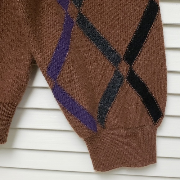 SOLD Cashmere LENOR ROMANO Diamond Pattern Sweater - Picture 3 of 6